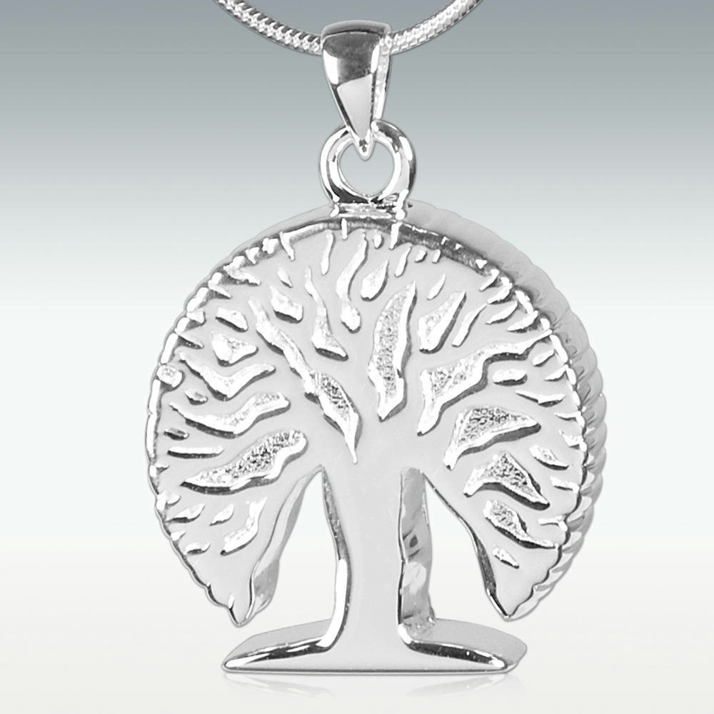 LOPEZ KENT Stainless Steel Keepsake Necklace for Ashes Necklace Tree of Life Ashes Pendant Necklace Silver 